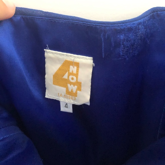 Prom dress, blue with ruffles flowers - Picture 3 of 4